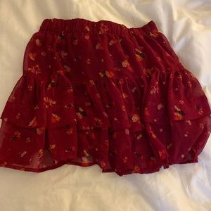 Red free people skirt